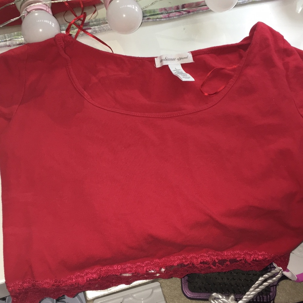 Red crop top